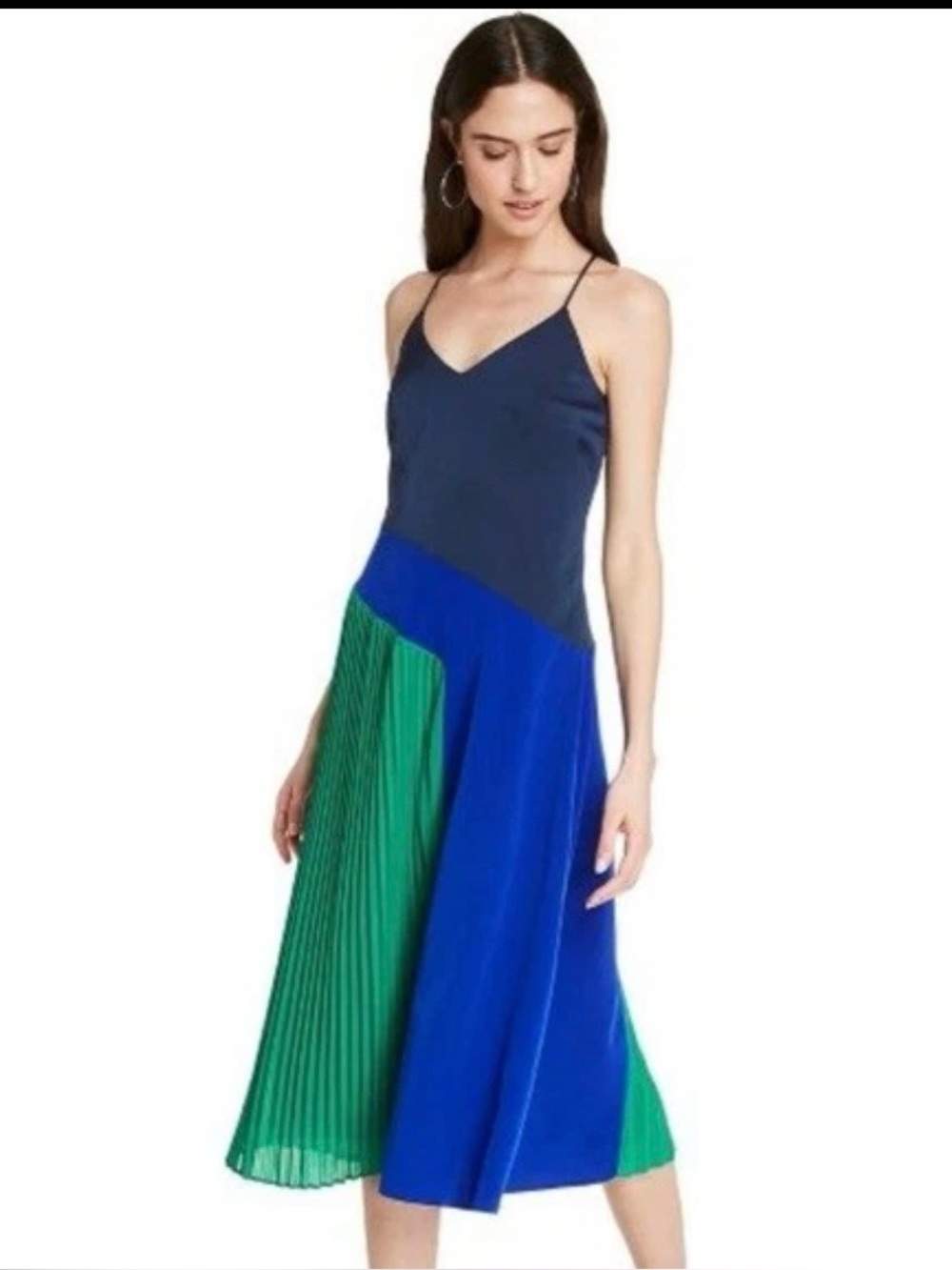 Cushnie x Target Slimming Colorblock Pleated Skirt Midi Dress Size 14 Event